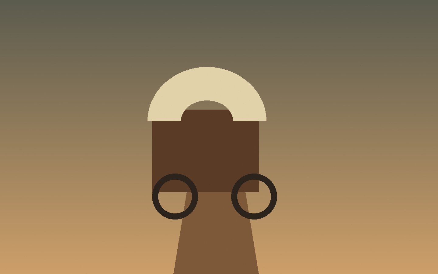 A covered wagon standing on a wilderness road