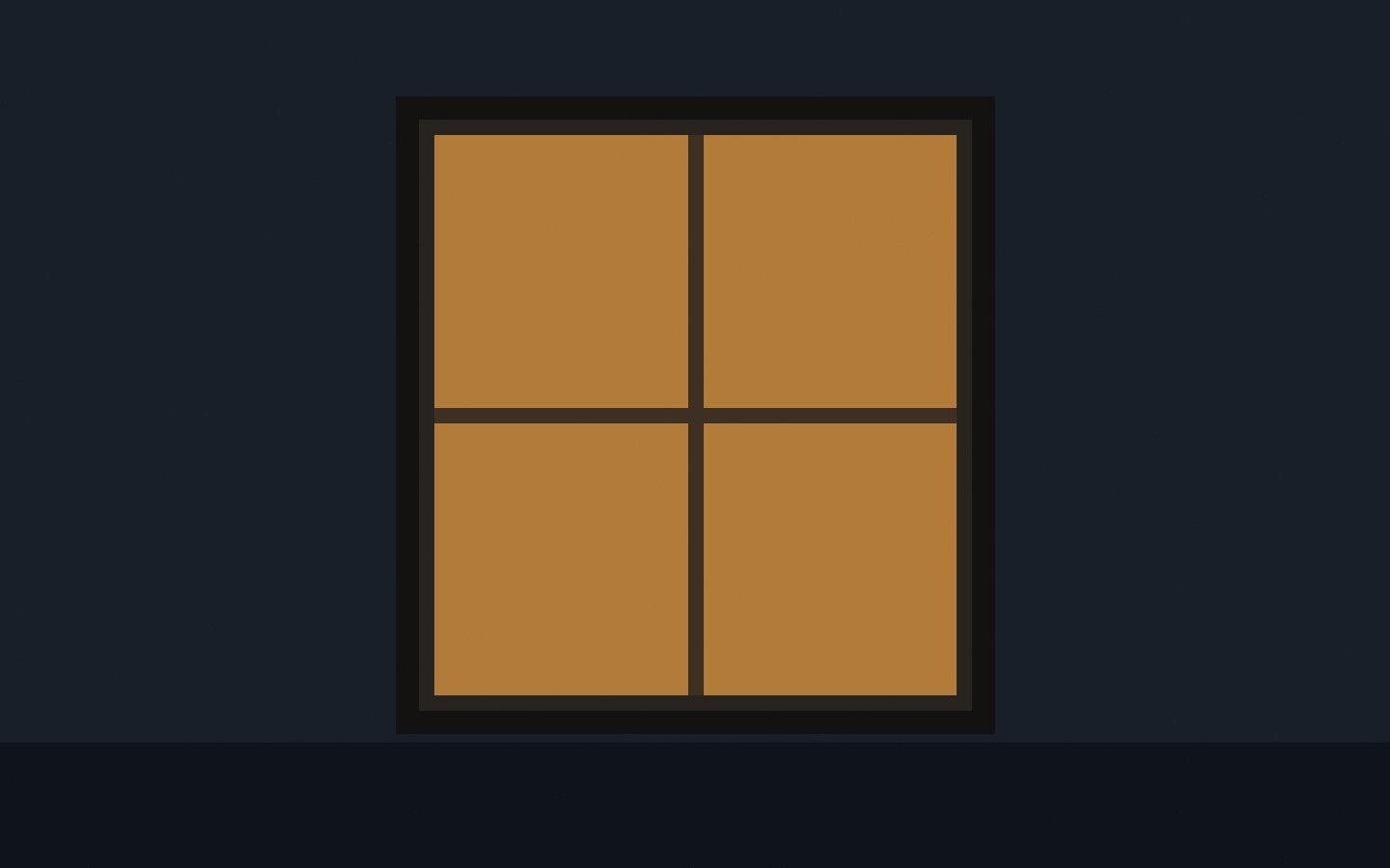 A single illuminated apartment window against a dark night wall